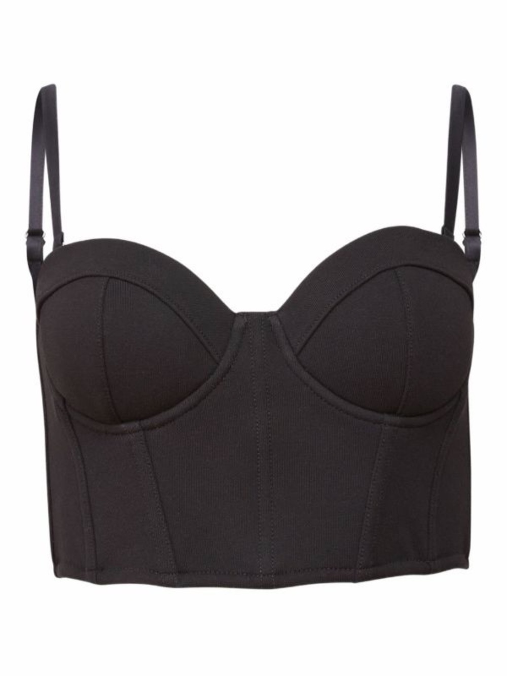 Fleur du Mal Black Longline Bustier Bralette